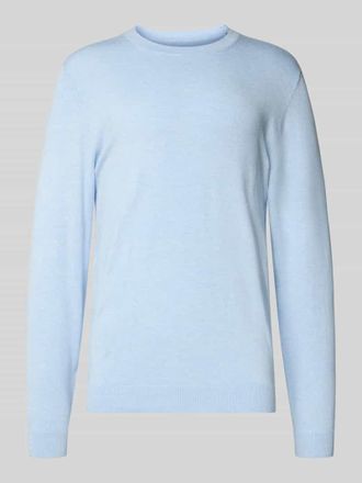 Mc Neal Strickpullover mit gerippten Abschl&uuml;ssen in Hellblau Melange, Gr&ouml;&szlig;e XL