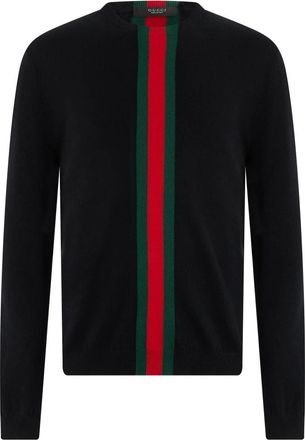 Gucci Truien & Vesten, Heren, Zwart, S, Kasjmier, Cashmere Trui met Web Motief