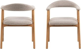 DRAWER Conjunto de 2 sillas de mesa de tela y madera - Natural chino