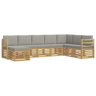 vidaXL Conjunto De Sof&aacute;s De Exterior 8 Pcs Blanco Y Gris Claro Vidaxl