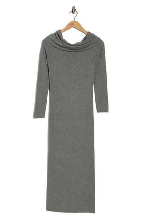 Wayf Off the Shoulder Long Sleeve Sweater Dress in Heather Grey at Nordstrom Rack, Size X-Small