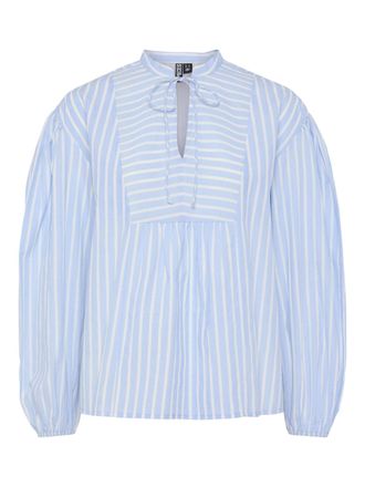 Pieces Womens Blue/White Blouse Lilia, Blue, XS