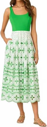 Lilly Pulitzer Lissette Midi Dress In Putting Green Spring Showers