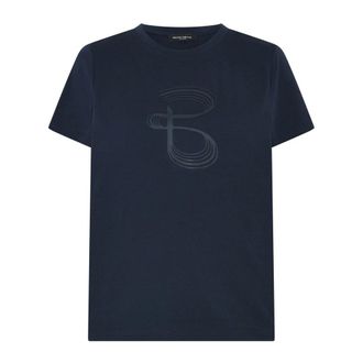 Bruuns Bazaar Tops, Dames, Blauw, S, Katoen, Sky Captain Klassiek T-shirt met Print