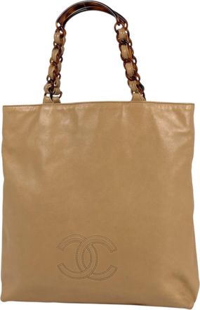Chanel Beige Leather Tote Bag (Pre-Owned)