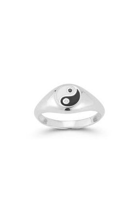Sphera Milano Yin & Yang Signet Ring in Silver at Nordstrom Rack, Size 6