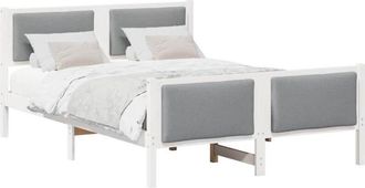 vidaXL Estructura De Cama Con Cabecera Gris Claro 140 X 190 Cm Tela Vidaxl
