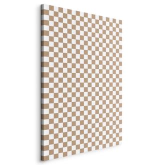 OEM Imagen - Patr&oacute;n De Ajedrez - Patr&oacute;n De Cuadros Marrones Y Blancos Con Un Sutil Efecto De Ruido / Geometr&iacute;a Y Tonos Marrones - Patr&oacute;n De Cuadros En Ton