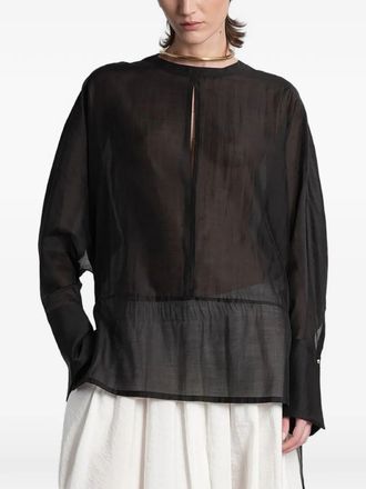 Darkpark Marine Keyhole Neckline Voile Shirt