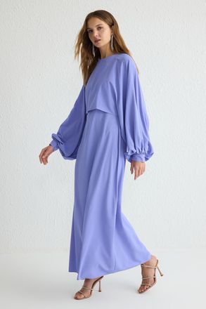 Trendyol Modest Dames Paars Effen Maxi Lang Stijlvol/Avond Recht Modest Avond Jurken
