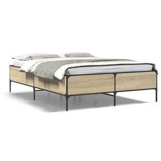 Berkfield Home Bed Frame without Mattress Sonoma Oak 150x200 cm King Size in Light Tan