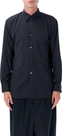 Comme Des Gar&ccedil;ons Pinstripe Long-Sleeve Cotton-Blend Shirt