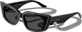Jimmy Choo London Authentieke Premium Bril met Topkwaliteit - Dames - Zonnebrillen - Zwart - 52 MM - Accessoires
