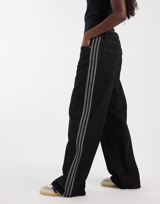 adidas Originals Firebird pantaloni della tuta in denim nero