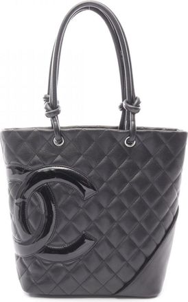 Chanel Black Leather Handbag Tote Bag (Pre-Owned)