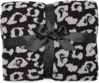 Barefoot Dreams CozyChic Leopard Print Throw Blanket in Dove Gray/Black at Nordstrom Rack