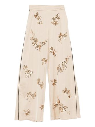 Karl Lagerfeld sequin-embellished flared trousers - Neutrals