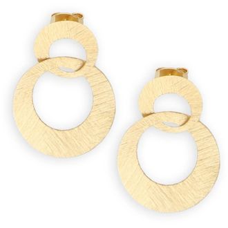 Lott. Gioielli Lott. Gioielli - CL Earring Double Charm Satin Small - Dames - Accessoires - Geel - Maat: ONE Size Satijn