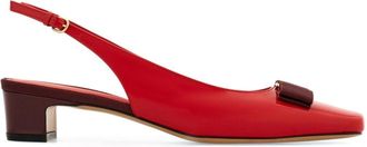 Ferragamo Vara Bow Pumps - Womens - Patent Calf Leather/Goat Skin/Calf Leather