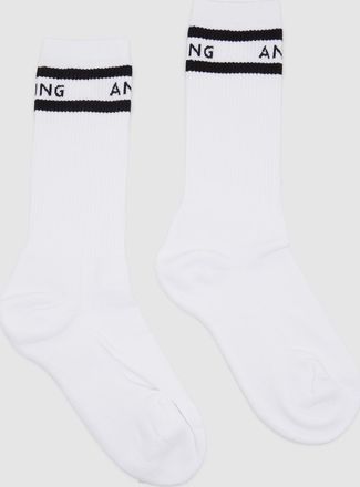 Anine Bing Chaussettes Sully Sporty White And Black Stripe