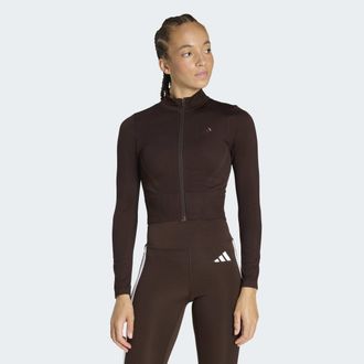 adidas Rollkragenpullover ADIDAS PERFORMANCE WORKOUT ESSENTIALS, DURCHGEHENDER REISSVERSCHLUSS, STRICK, Damen, Gr. XL, aurora coffee, Obermaterial: 48% Polye