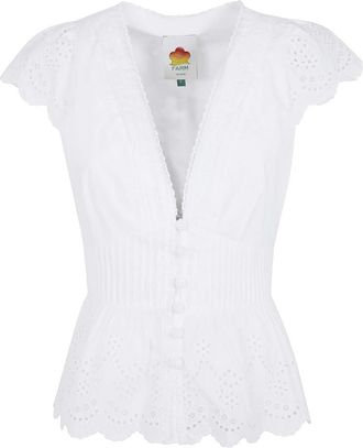 Farm Rio Farm Rio, Dames, Blouses & Shirts, Wit, Maat: XS
