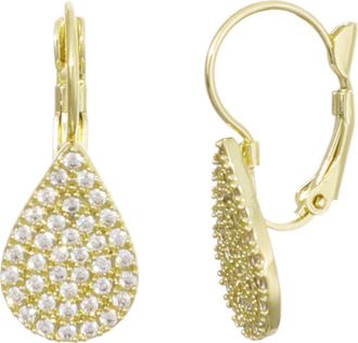 Adornia 14K Gold Plated Pav&eacute; Cubic Zirconia Pear Lever Back Earrings at Nordstrom Rack