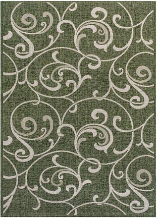Jonathan Y Designs Maribel Traditional Classic All-Over Scroll Indoor/Outdoor Area Rug in Green/cream at Nordstrom, Size 2Ft 0In X 8Ft 0In