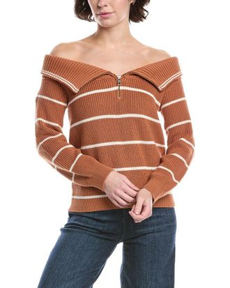 525 america Off-Shoulder Stripe Pullover