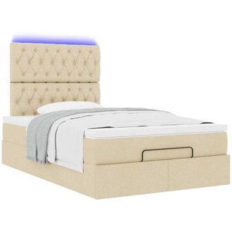 vidaXL Estructura De Cama Otomana Con Colch&oacute;n Tela Crema 120x200 Cm Vidaxl