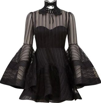 Zimmermann Valiant Lantern Mini Dress - - Dresses - Donna - Nero - L