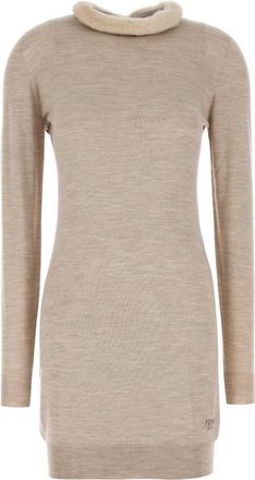 Fendi Cappuccino Wool Blend Mini Dress