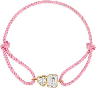 SHYMI Cubic Zirconia Corded Slider Bracelet in Gold Pink at Nordstrom