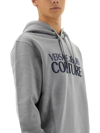 Versace Jeans Couture Logo Cotton Sweatshirt - Gray