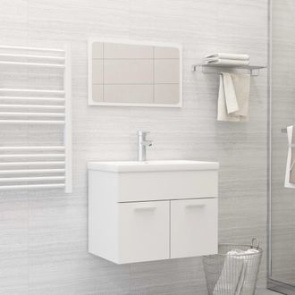Berkfield Home Bathroom Furniture Set White Engineered Wood