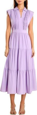 endless rose Pintuck Detail Tiered Midi Dress in Lilac at Nordstrom, Size X-Small