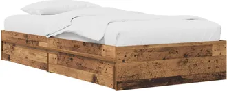 vidaXL Estructura De Cama Con Almacenamiento Madera Envejecida Vidaxl