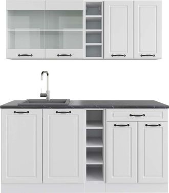 Vicco Cocina Vers&aacute;til R-line, Casa De Campo Blanca/blanca, 160 Cm, Et Antracita