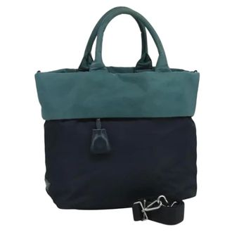 Prada Pre-owned Nylon totes - Dames - Pre-owned - Blauw - Maat: ONE Size Nylon