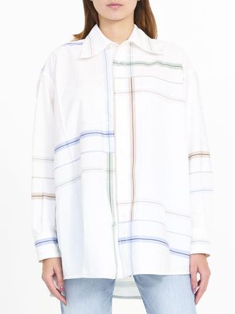 Bottega Veneta Womens Check Shirt - White Cotton - Size EU 36 (Womens)