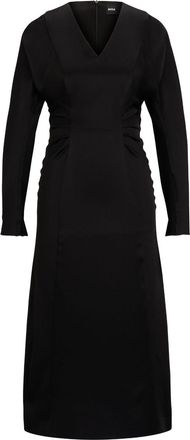 BOSS V-neck satin midi dress - women - Viscose/Polyamide - 34 - Black