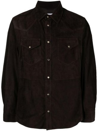 Brunello Cucinelli Western-style suede shirt - men - Suede - S - Black