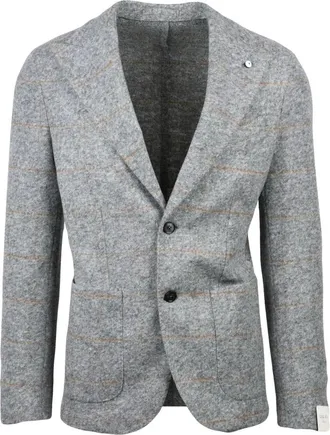 L.B.M. 1911 L.b.m. 1911, Jassen, Heren, Grijs, M, Wol, Giacca stondata