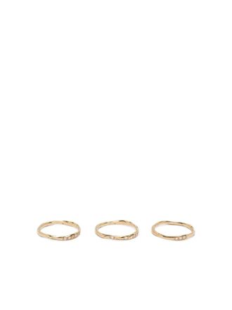 Wouters & Hendrix 18K yellow gold stacked diamond ring (set of three)