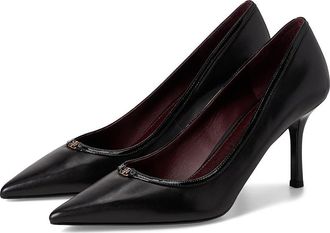 Tory Burch Double T-Buckle Pump 80 mm High Womens Heels Perfect Black/Perfect Black : 10 M, Leather