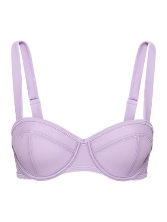 Lascana B&uuml;gel-Bikini-Top LSCN BY LASCANA Gina, Damen, Gr. 40, Cup B, lila, Recycling-Polyamid, unifarben, Bikini-Oberteile B&uuml;gel-Bikini-Top, mit Ziern&auml;hten