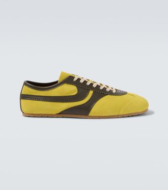 Dries Van Noten Leather-trimmed suede sneakers