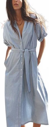Xirena Liora Dress In Chambray Teal Stripe