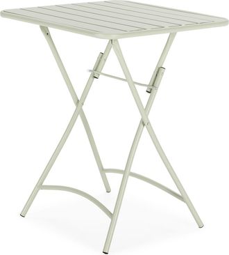 HOMN Mesa de jardín plegable perla de metal en verde