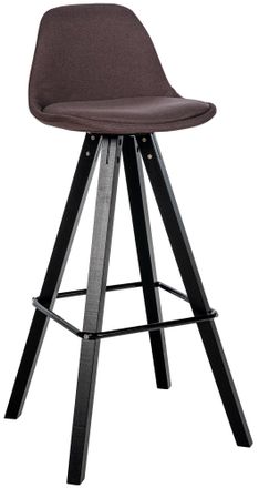Clp Taburete De Bar Corbin De Tela Con Base De 4 Patas Cuadradas Marr&oacute;n Negro